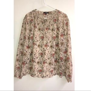 Floral Tie Neck Blouse